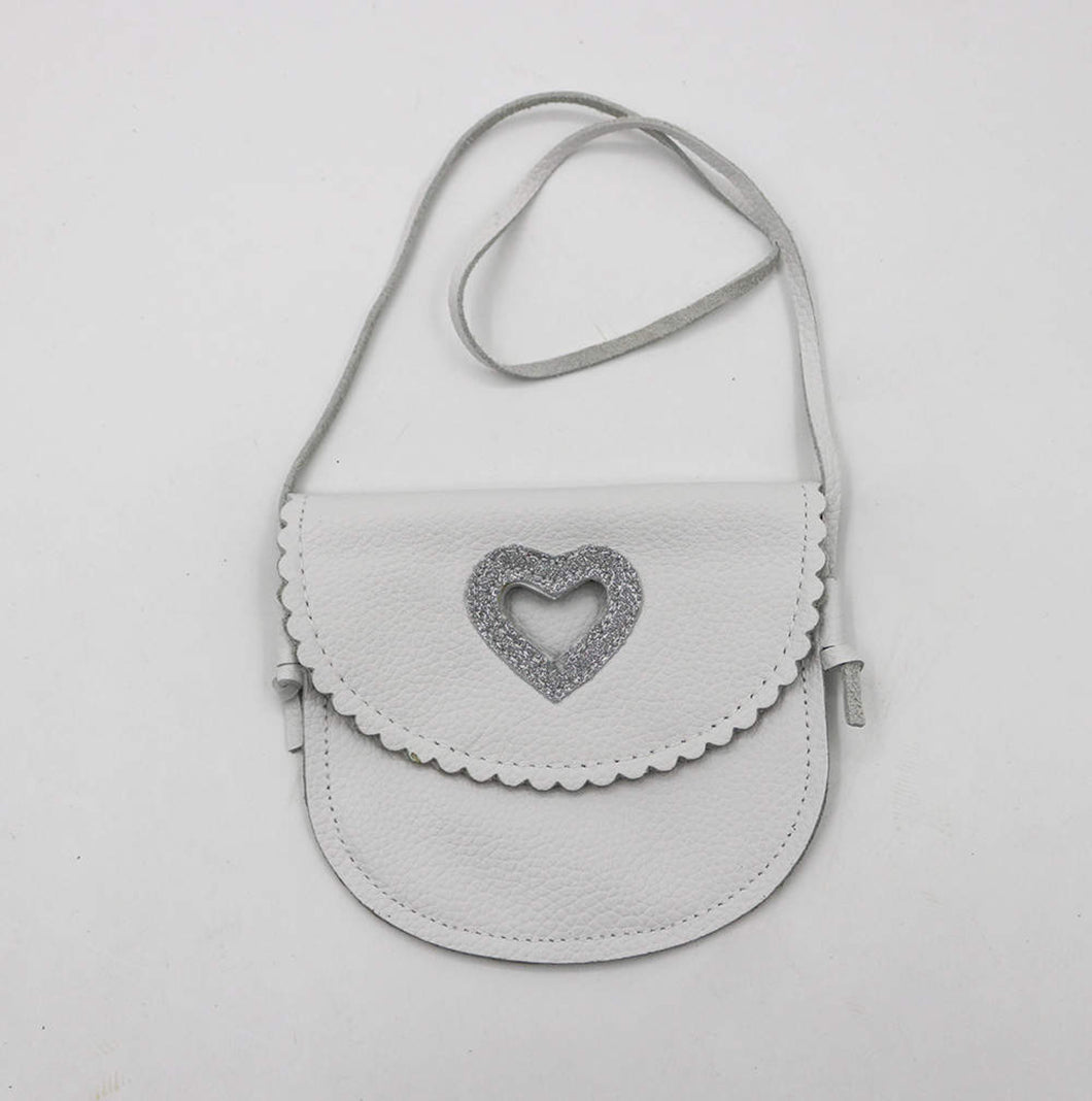 Heart Mini Purse-White